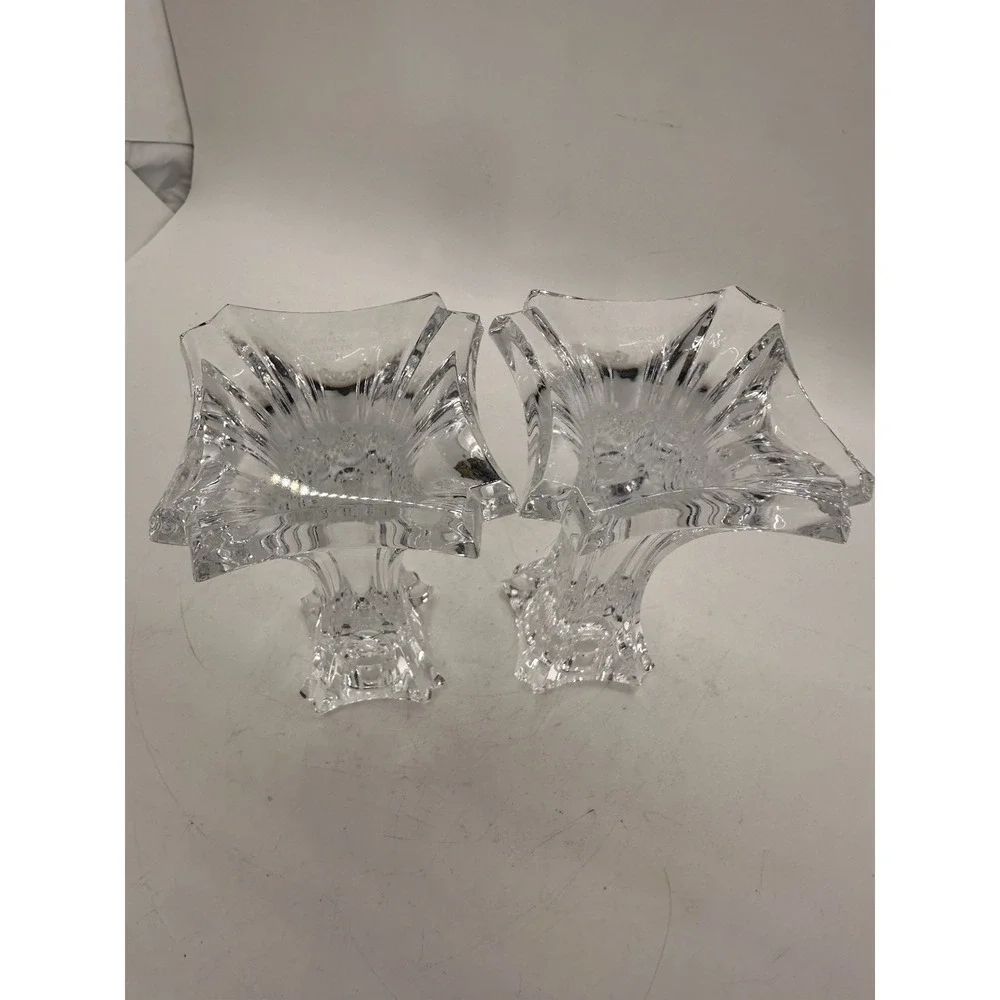 Lenox Czech Crystal Candlestick Holders Pair 4